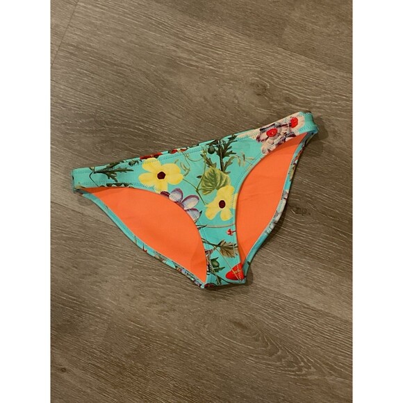 Women’s Bikini Bottom Triangl Large Floral Teal Swimsuit Swimwear - Picture 1 of 6